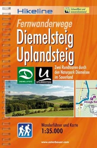 Beispielbild fr Hikeline Fernwanderweg Diemelsteig/Uplandsteig (Sauerland) ca.54/64 km: Zwei Rundtouren durch den Naturpark Diemelsee im Sauerland, wetterfest, GPS zum Download zum Verkauf von medimops