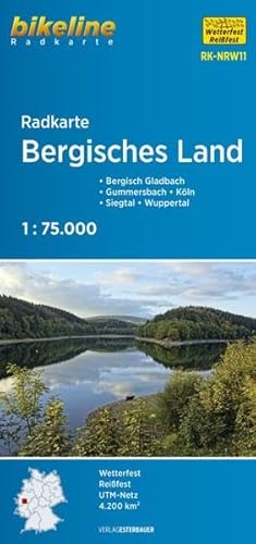 Beispielbild fr Radkarte Bergisches Land (RK-NRW11): Bergisch Gladbach - Gummersbach - Kln - Siegtal - Wuppertal (Bikeline Radkarte) zum Verkauf von medimops