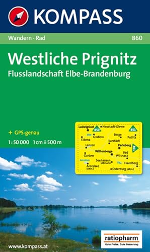 9783850261289: Kompass WK860 Westliche Prignitz, Flusslandschaft Elbe, Brandenburg: Wandelkaart 1:50 000