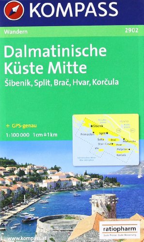 Stock image for Dalmatinische Kste Blatt 02. 1 : 100 000: Wanderkarte mit Radrouten. GPS-genau for sale by medimops