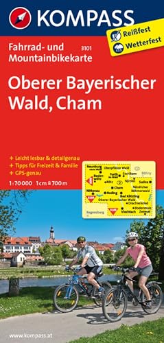 Oberer Bayerischer Wald - Cham 1 : 70 000 : Radkarte. GPS-genau - Kompass-Karten