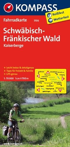 KOMPASS Fahrradkarte Schwäbisch-Fränkischer Wald - Kaiserberge : Leicht lesbar & detailgetreu, Tipps für Freizeit & Familie. GPS-genau. Reißfest, wetterfest - KOMPASS-Karten GmbH