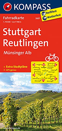 Stock image for Stuttgart - Reutlingen - Mnsinger Alb: Fahrradkarte. GPS-genau. 1:70000 (KOMPASS-Fahrradkarten Deutschland) for sale by medimops