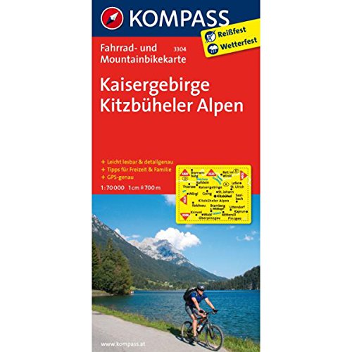 Kaisergebirge - Kitzbüheler Alpen: Fahrrad- und Mountainbikekarte. GPS-genau. 1:70000 (KOMPASS-Fahrradkarten International, Band 3304) Fahrrad- und Mountainbikekarte. GPS-genau. 1:70000 - KOMPASS-Karten GmbH