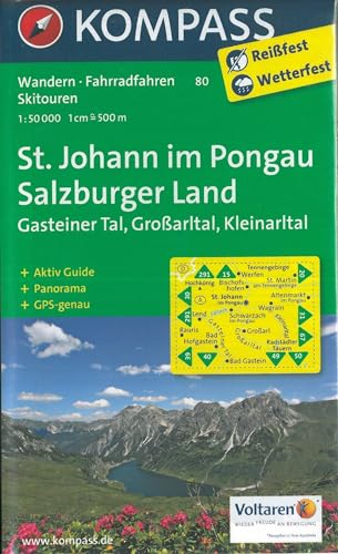 Stock image for St. Johann - Salzburger Land: Wanderkarte mit Aktiv Guide, Panorama, alpinen Skirouten und Radrouten. GSP-genau. 1:50000 for sale by medimops