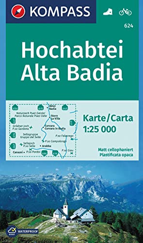 9783850265355: Carta escursionistica n. 624. Alta Badia-Hochabtei 1:25.000. Adatto a GPS. Digital map. DVD-ROM: Wandelkaart 1:25 000