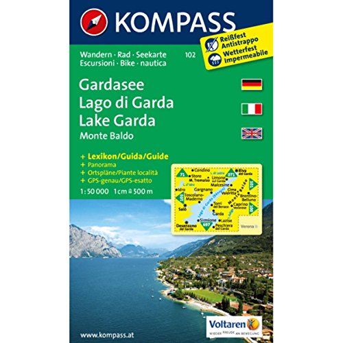 Imagen de archivo de Gardasee 102 GPS wp kompass D/I/E: Wandelkaart 1:50 000 a la venta por WorldofBooks