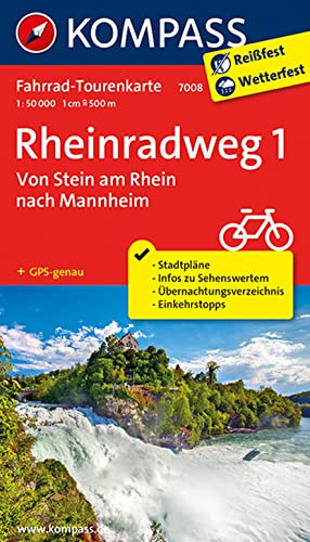 9783850267779: Fahrrad-Tourenkarte Rheinradweg 1, Von Stein am Rhein nach Mannheim 1:50 000: GPS-genau. 1:50000.: 7008