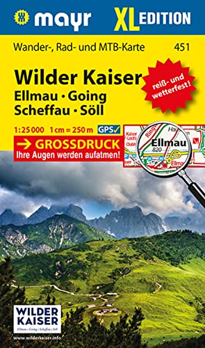 Beispielbild fr Wilder Kaiser - Ellmau - Going - Scheffau - Sll XL: Wander-, Rad- und Mountainbikekarte. GPS-genau. 1:25000 zum Verkauf von medimops