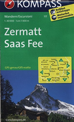 9783850269261: Carta escursionistica n. 117. Zermatt, Saas Fee 1:40.000: Wandelkaart 1:40 000