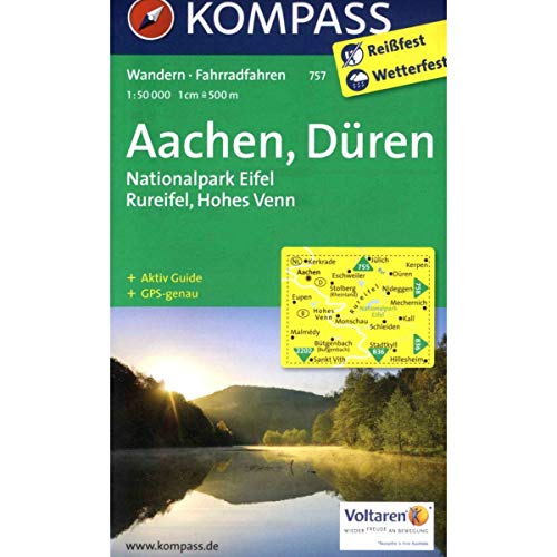 Aachen, Düren 1 : 50 000: Nationalpark Eifel, Rureifel, Hohes Venn. Wanderkarte mit Kurzführer und Radwegen. GPS-genau - Kompass-Karten