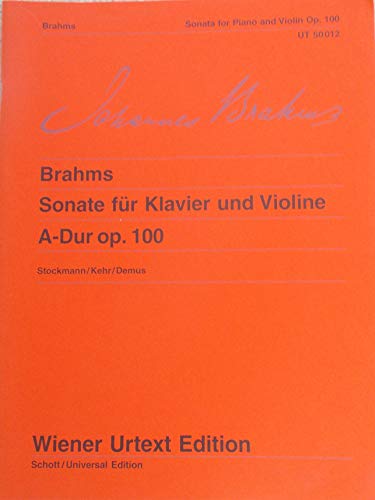 Beispielbild fr Sonata in a major, op. 100 : for violin and piano zum Verkauf von Flip Your Wig