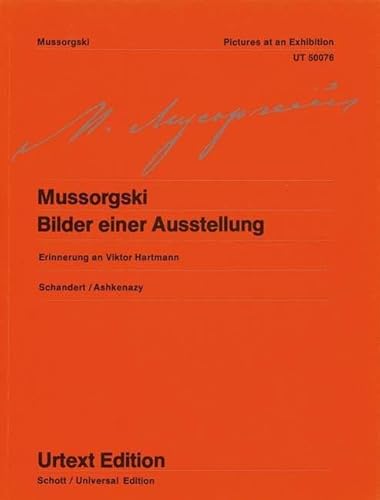 Bilder einer Ausstellung : Erinnerung an Viktor Hartmann. Nach dem Autograf. Mit farbigen Reproduktionen der Bilder von V. A. Hartmann. Klavier. - Manfred Schandert