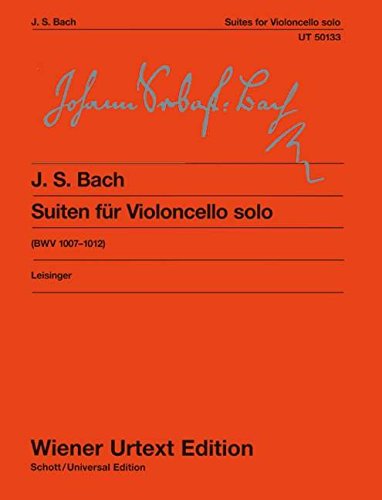 9783850555890: Suites for Violoncello solo: Edited from the sources. BWV 1007-1012. cello.