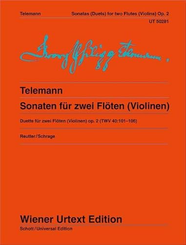 Stock image for Telemann: 6 Sonatas for 2 Flutes (or Violins), Op. 2 (Performance Score) for sale by Books Unplugged