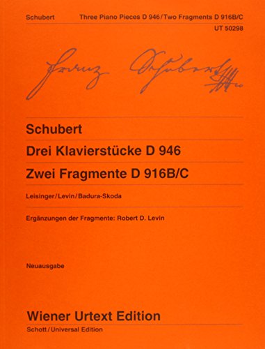 Stock image for Drei Klavierstcke D 946 Und Zwei Fragmen (Wiener Urtext Edition) for sale by Revaluation Books