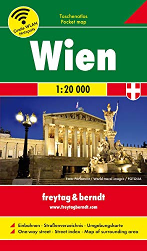 Stock image for Freytag Berndt Stadtplne, Wien Taschenatlas, Weichkartoneinband - Mastab 1:20 000: Mit Verkehrsbersicht, Innenstadtplan, Durchfahrtsplan, Umgebungskarte, Straenverzeichnis for sale by medimops