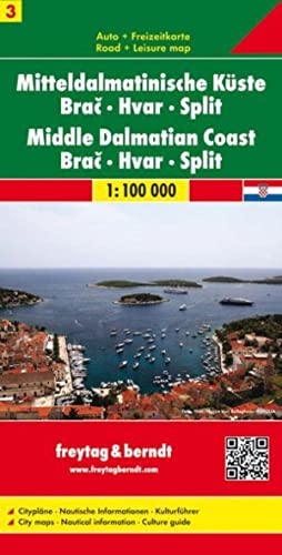 Beispielbild fr Europe Road Map: Croatian Coast (Mid): 3: Brac-Hvar-Split 1:100, 000 (Maps & Atlases): Toeristische wegenkaart 1:100 000 zum Verkauf von WorldofBooks