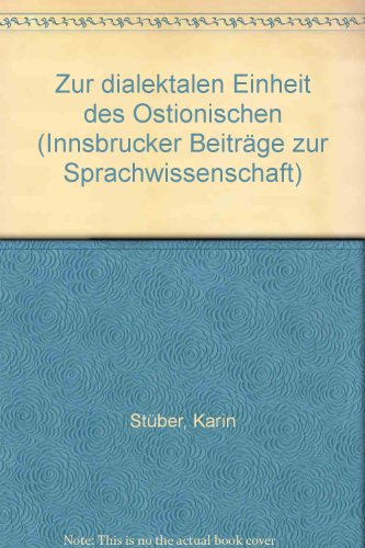 Stock image for Zur dialektalen Einheit des Ostionischen for sale by medimops