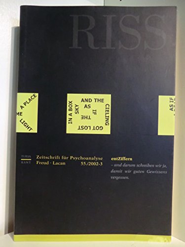 Beispielbild fr Riss, Zeitschrift fr Psychoanalyse, Heft 41, Thema: Freud, Lacan, zum Verkauf von Wolfgang Rger
