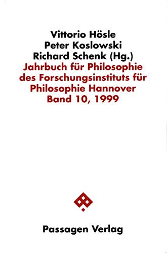 Beispielbild fr Jahrbuch fr Philosophie des Forschungsinstituts fr Philosophie Hannover Band 10, 1999: BD 10/1999 zum Verkauf von medimops