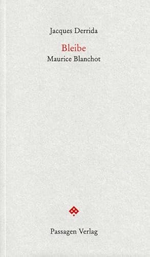 Bleibe: Maurice Blanchot (9783851659689) by Derrida, Jacques