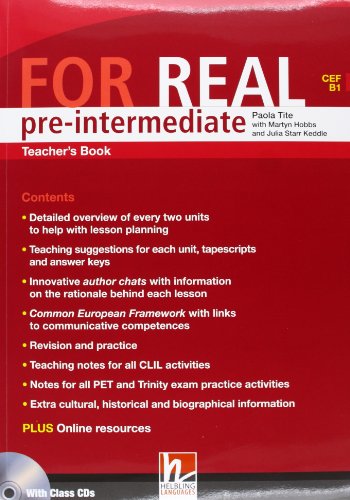 9783852722412: For Real Pre-Intermediate Teacher's Book & CD Rom and Audio CD's (CEF B1 )