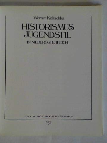 9783853266700: Jugendstil und Historismus