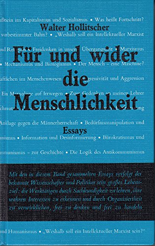 9783853640333: Fr und Wider die Menschlichkeit. Essays