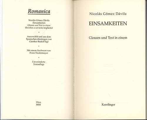 9783854180340: Einsamkeiten: Glossen und Text in einem (Livre en allemand)