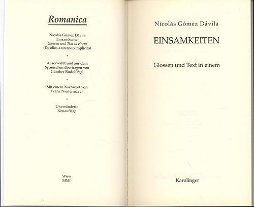 Imagen de archivo de Einsamkeiten: Glossen und Text in einem a la venta por medimops