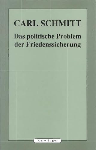 9783854180579: Das politische Problem der Friedenssicherung