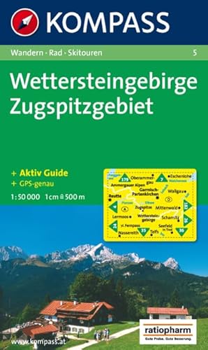 Kompass Wander- und Radtourenkarte # 5: Wettersteingebirge/Zugspitzgebiet (1:50.000)