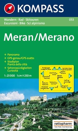 Stock image for Meran: Wander-, Rad- und Skitourenkarte. Mit Panorama. Carta escursioni, bike es sci alpinismo. GPS-genau. 1:25:000 for sale by medimops