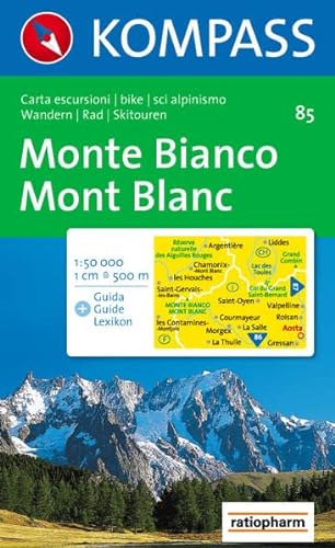 Imagen de archivo de Monte Bianco: Wander-, Bike- und Skitourenkarte. Carta escursioni, bike e sci alpinismo. 1:50.000 a la venta por medimops