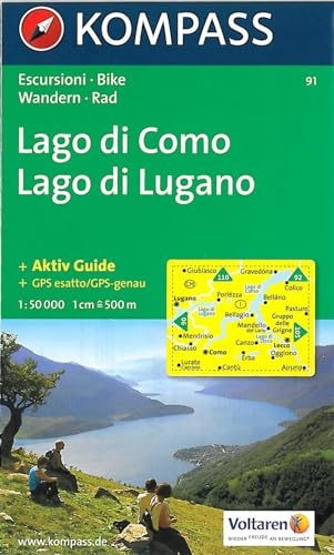 Beispielbild fr Kompass Karten, Lago di Como, Lago di Lugano: Wandern / Rad. Escursioni / bike. GPS-genau (Aqua3 Kompass) zum Verkauf von medimops