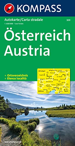 Österreich 1 : 600 000: Autokarte mit Ortsverzeichnis