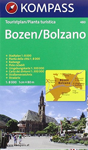 Bozen / Bolzano: Stadtplan 1:8000. Mit Umgebungskarte 1:300000