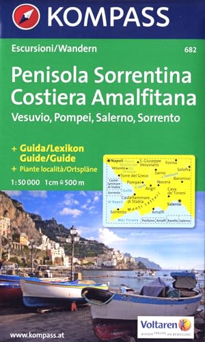 Kompass Karten, Penisola Sorrentina: Vesuvio, Pompei, Salerno, Sorrento. Carta escursionistica / Wanderkarte