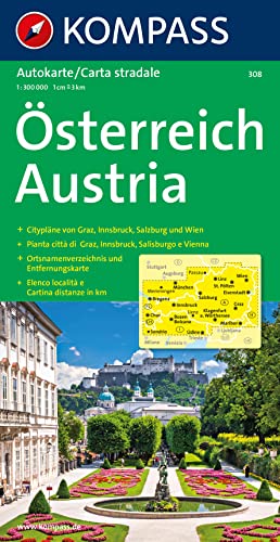 Beispielbild fr Kompass Karten, sterreich: Strassenkarte mit Ortsnamenverzeichnis zum Verkauf von medimops