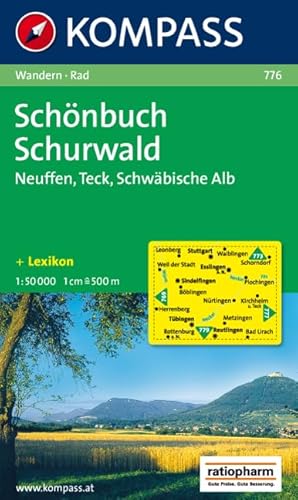 Schönbuch, Schurwald 1 : 50 000: Neuffen, Teck, Schwäbische Alb. Wandern / Rad - Kompass, 776