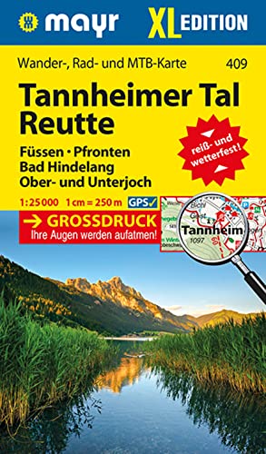 9783854914440: Mayr Wanderkarte Tannheimer Tal, Reutte XL 1:25.000: Wander-, Rad- und Mountainbikekarte, extra grossdruck, rei- und wetterfest: WM 409