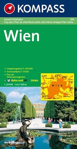 Wien: Gesamt-Stadtplan 1 : 20 000 mit Straßenverzeichnis, Innenstadtplan und Plan der Sehenswürdigkeiten