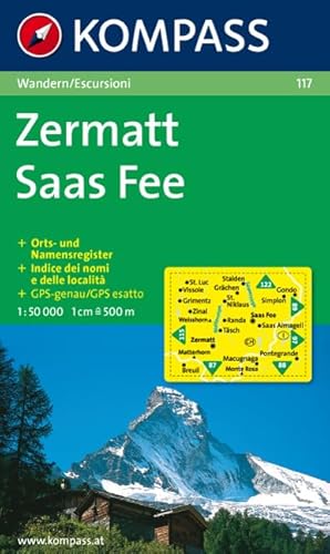 9783854914662: Carta escursionistica n. 117. Svizzera, Alpi occidentale. Zermatt, Saas Fee 1:50.000. Adatto a GPS. Digital map. DVD-ROM