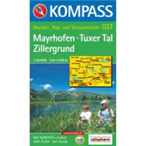 Kompass Karten, Mayrhofen, Tuxer Tal, Zillergrund: Wander-, Rad- und Skitourenkarte - Kompass-Karten