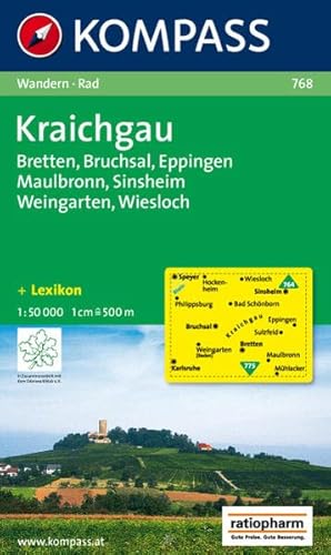 Kraichgau 1 : 50 000: Bretten, Bruchsal, Eppingen, Maulbronn, Sinsheim, Weingarten, Wiesloch. Wander- und Radkarte - KOMPASS, 768