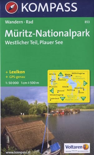 Müritz-Nationalpark Westlicher Teil - Plauer See Wanderkarte mit Kurzführer und Radwegen. GPS-genau. 1:50000