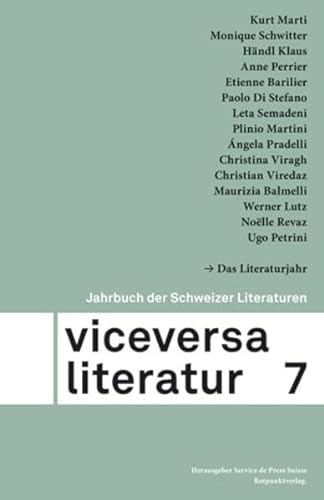 Beispielbild fr Viceversa 7 : Jahrbuch der Schweizer Literaturen zum Verkauf von Buchpark