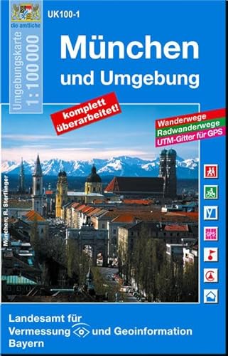 UK100-1 München und Umgebung: Friedberg, Fürstenfeldbruck, Dachau, Erding, Ebersberg, Landsberg am Lech, Starnberg, Weilheim i.OB,Schongau, Penzberg, . Karte, Freizeitkarte, Wanderkarte, Bayern) - Landesamt für Digitalisierung Breitband und Vermessung Bayern, Landesamt für Digitalisierung Breitband und Vermessung Bayern