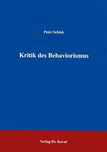 9783860641255: Kritik des Behaviorismus